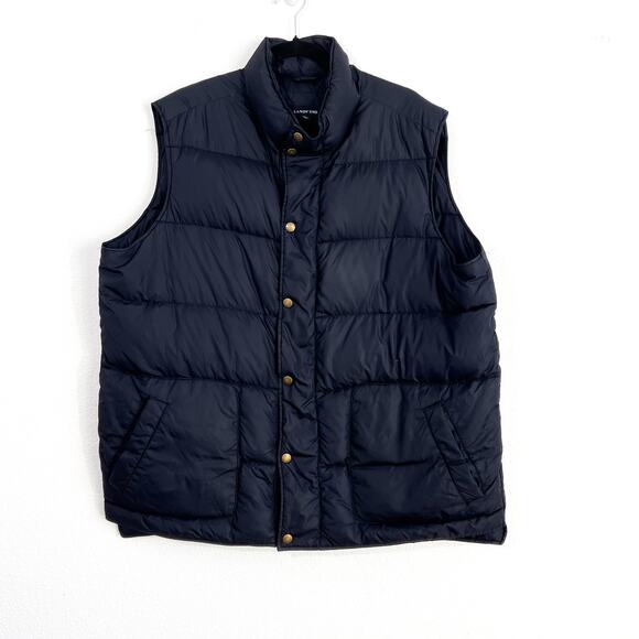 Lands End Mens Down Puffer Vest Mens XL Snap Winter Quilted Fisherman Gorpcore - Picture 1 of 6